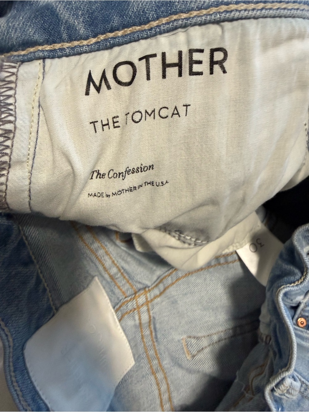 MOTHER The Tomcat Jeans The Confession Distressed Straight Leg Sz 30 (US 8) - Picture 3 of 9